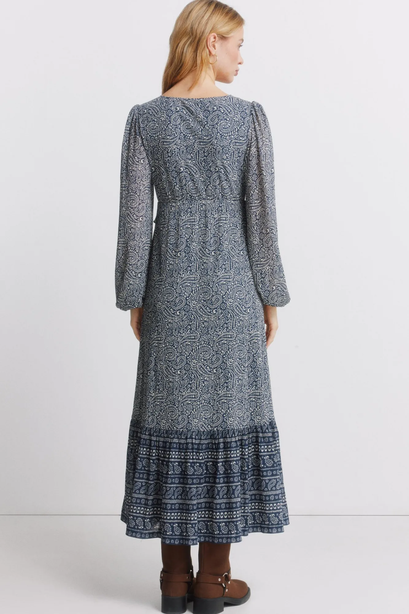 Clearance Springfield Robe midi à volant bleu