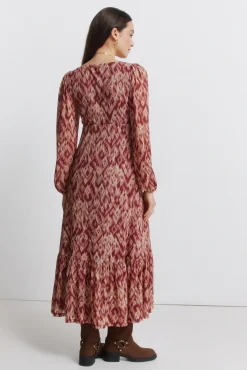 Discount Springfield Robe midi à volant rouge