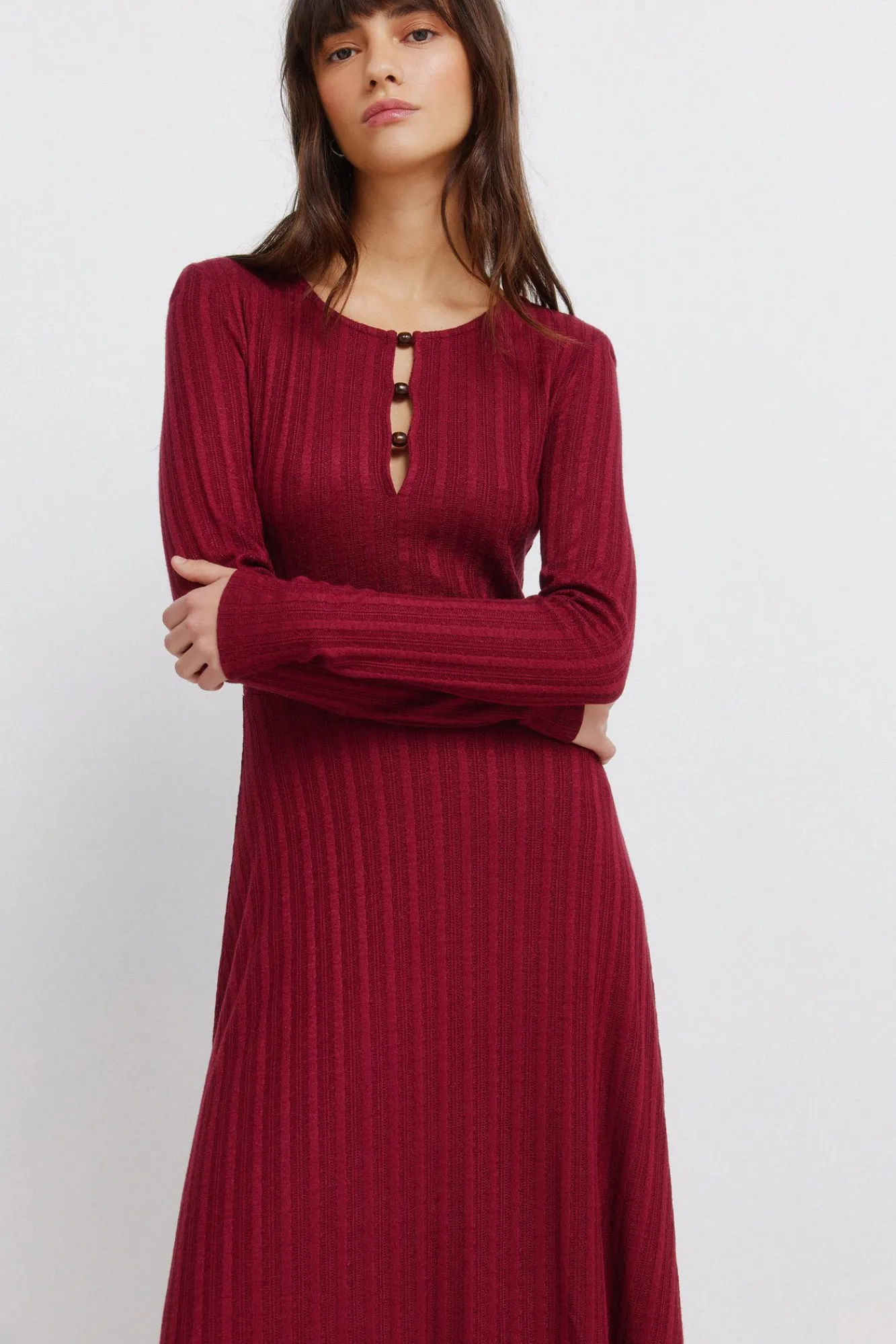 Clearance Springfield Robe midi en maille rouge imprimé