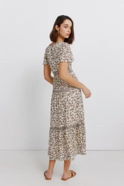 Hot Springfield Robe midi imprim&eacute; frise