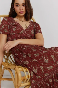 Hot Springfield Robe midi imprim&eacute; frise