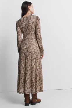 Best Springfield Robe midi imprimée nude