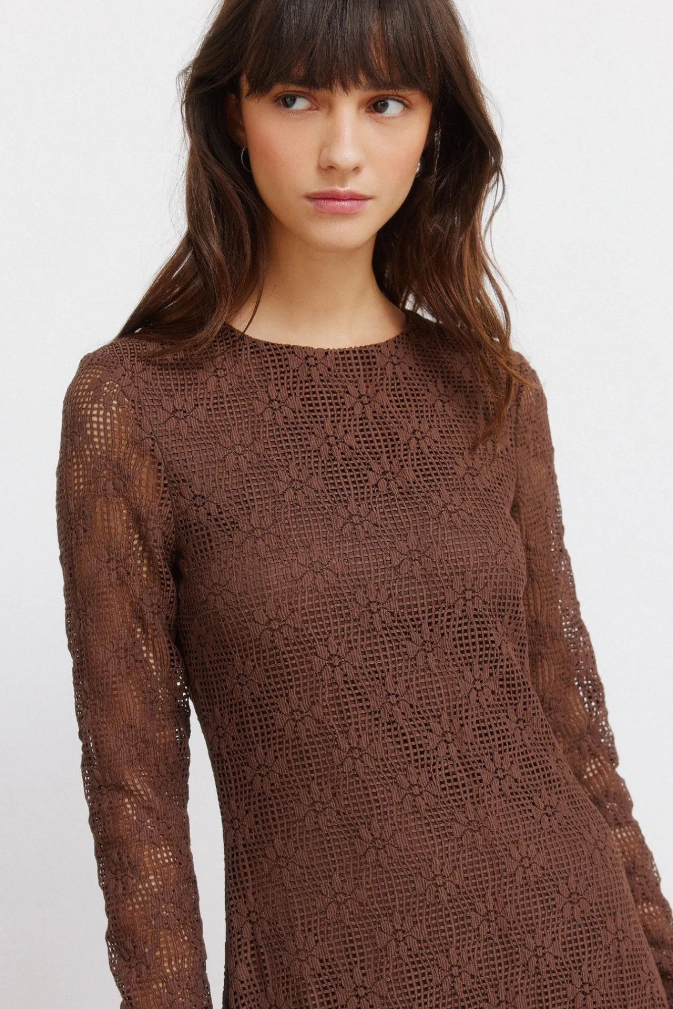 Sale Springfield Robe structurée manches longues nude