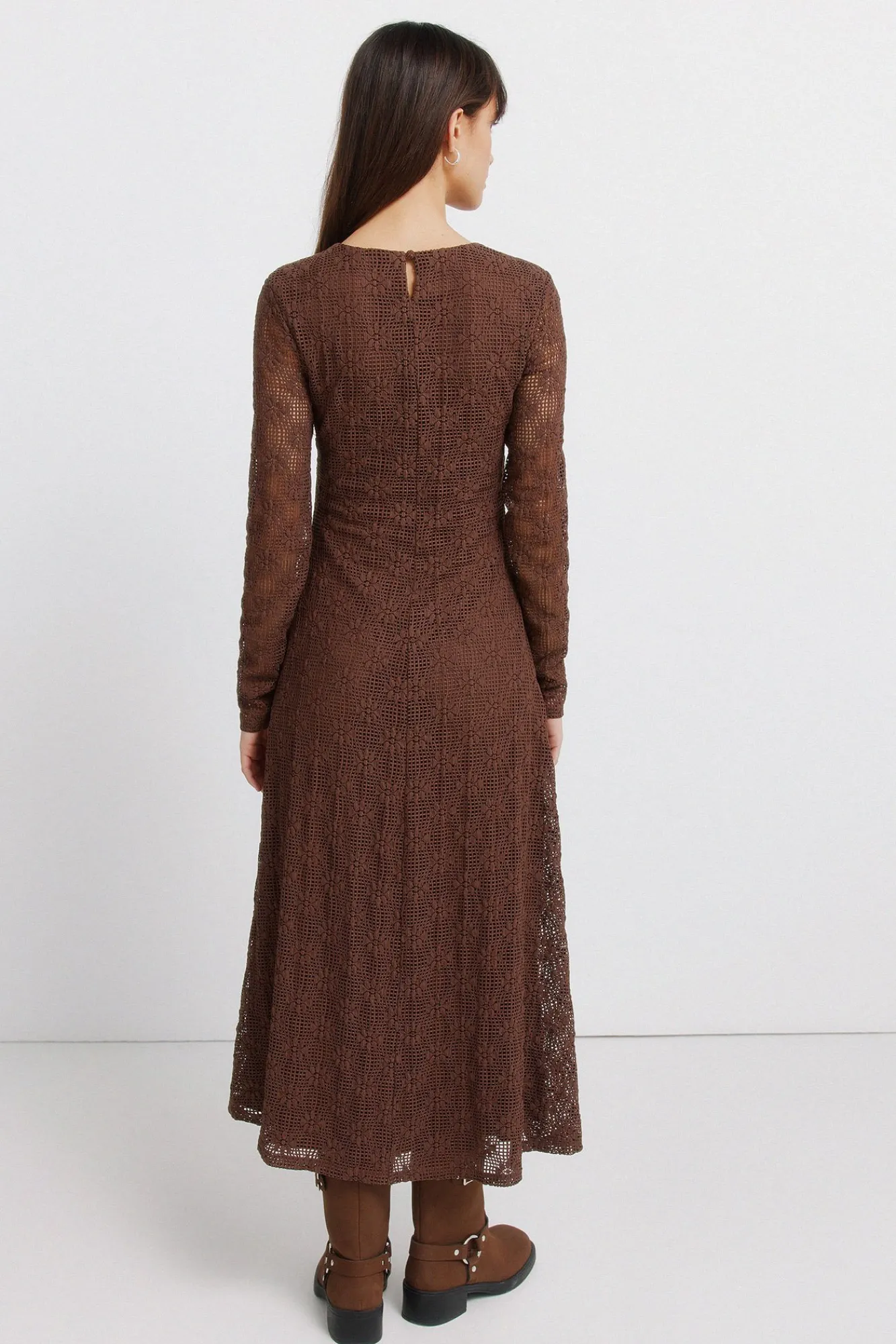 Sale Springfield Robe structurée manches longues nude