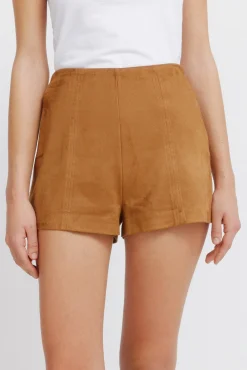 Clearance Springfield Short en daim synth&eacute;tique nude