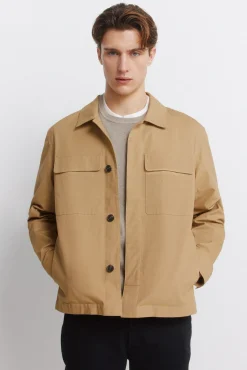 Best Springfield Surchemise à fermeture en coton camel