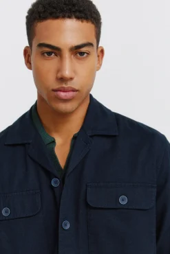 Springfield Surchemise en coton slub bleu