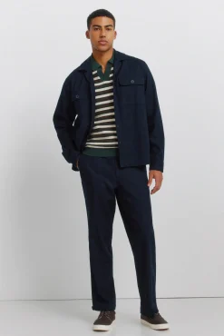Springfield Surchemise en coton slub bleu