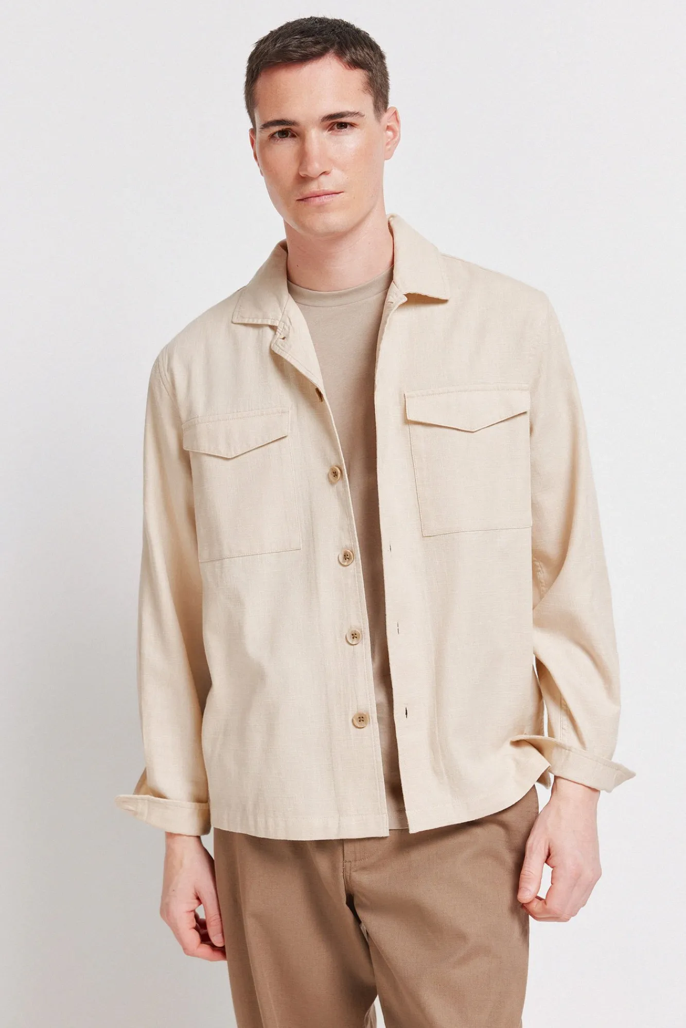 New Springfield Surchemise overshirt fit nude