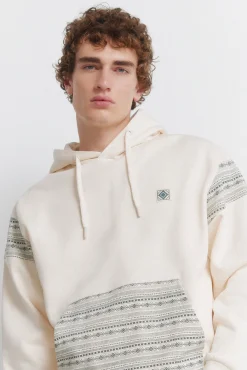 Clearance Springfield Sweat-shirt &agrave; capuche poche ethnique blanc