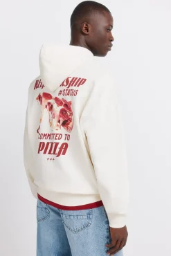 Best Springfield Sweat-shirt à capuche pizza blanc