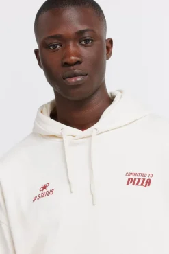 Best Springfield Sweat-shirt &agrave; capuche pizza blanc