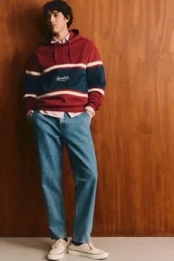 Hot Springfield Sweat-shirt à capuche à découpes rouge
