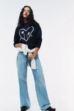 Clearance Springfield Sweat-shirt &agrave; deux fleurs noir