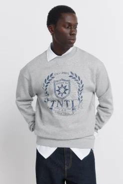 Sale Springfield Sweat-shirt à écusson gris