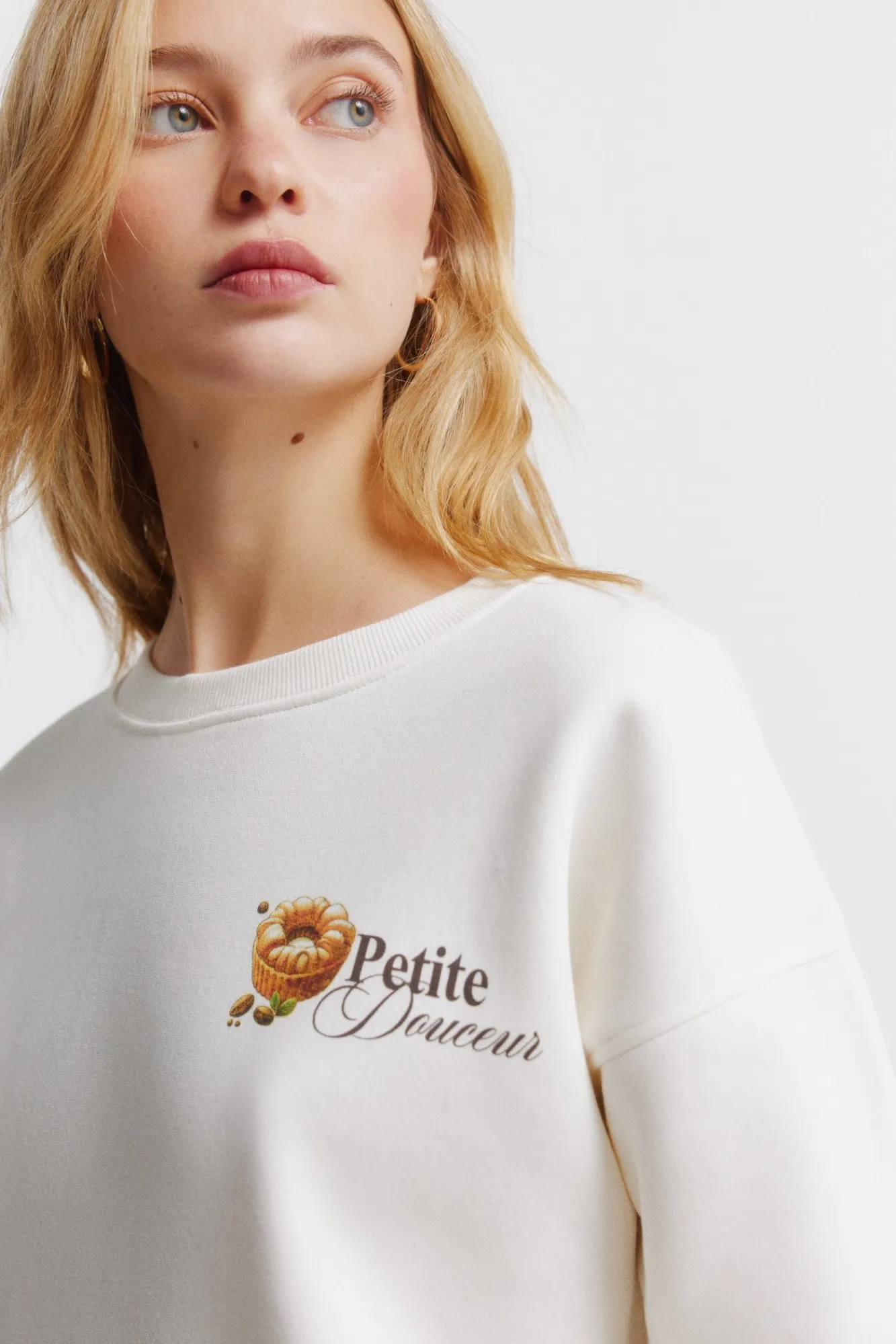 Best Springfield Sweat-shirt Café bohème blanc