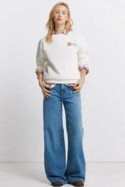 Best Springfield Sweat-shirt Café bohème blanc