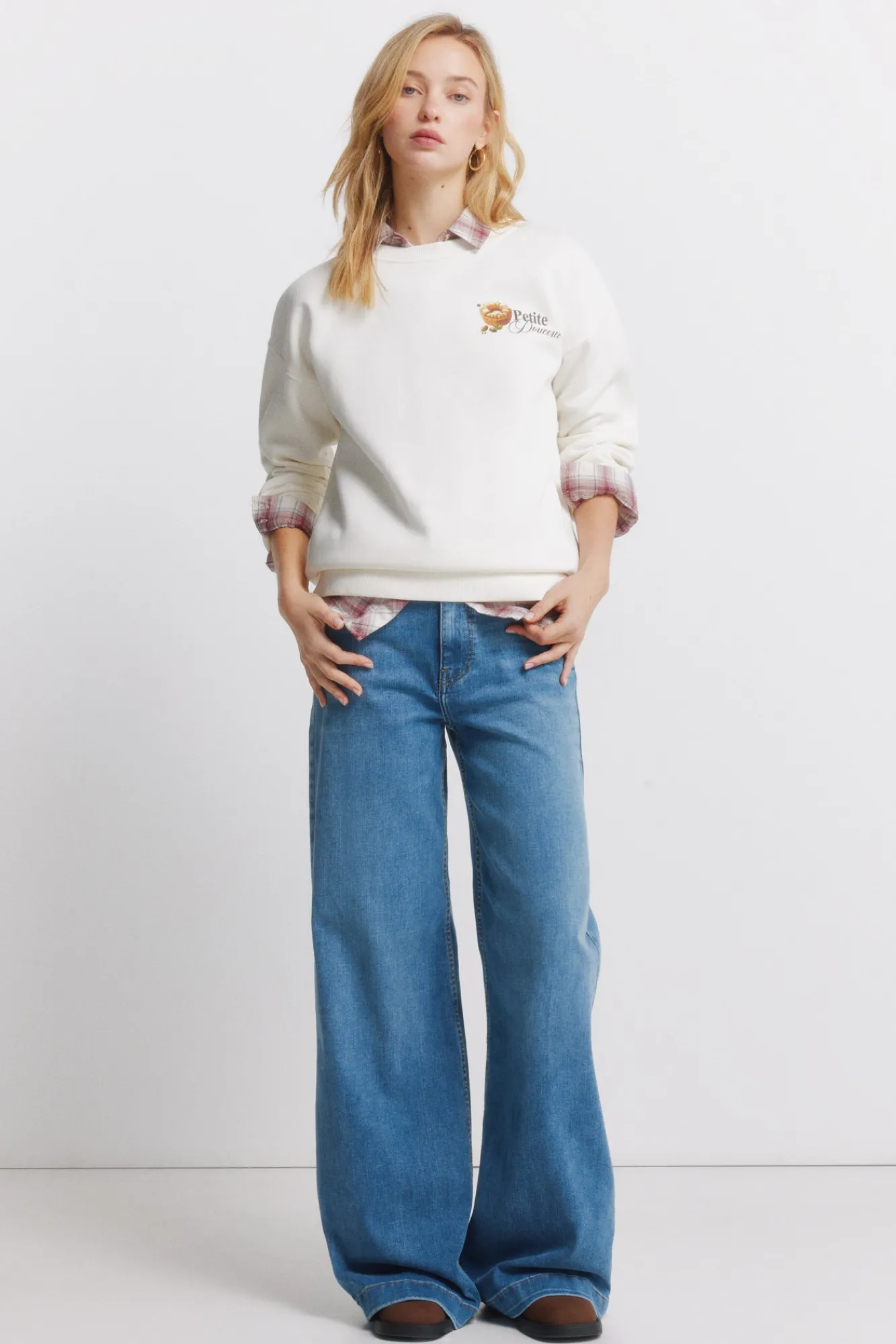 Best Springfield Sweat-shirt Café bohème blanc