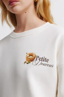 Best Springfield Sweat-shirt Café bohème blanc