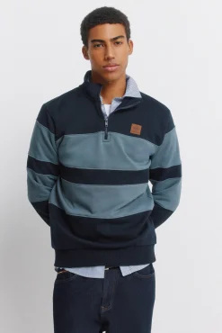 Clearance Springfield Sweat-shirt col camionneur color block bleu