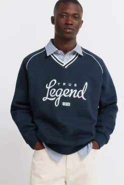 Sale Springfield Sweat-shirt col en V Legend bleu