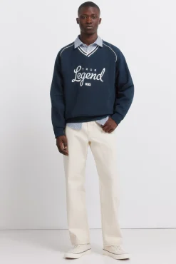Sale Springfield Sweat-shirt col en V Legend bleu
