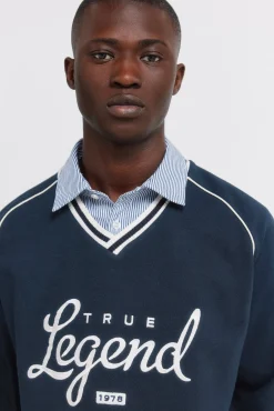 Sale Springfield Sweat-shirt col en V Legend bleu