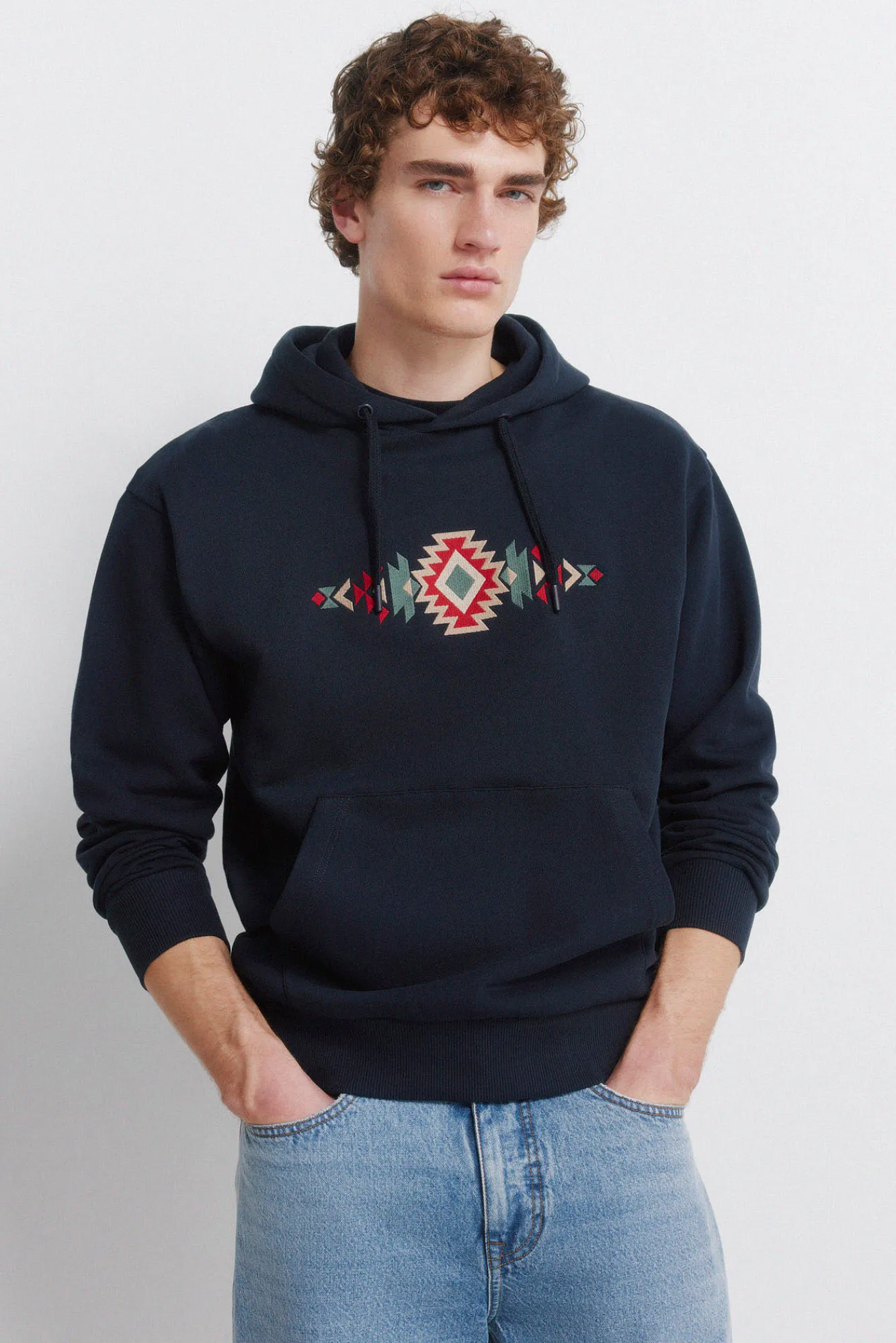 Clearance Springfield Sweat-shirt ethnique bleu