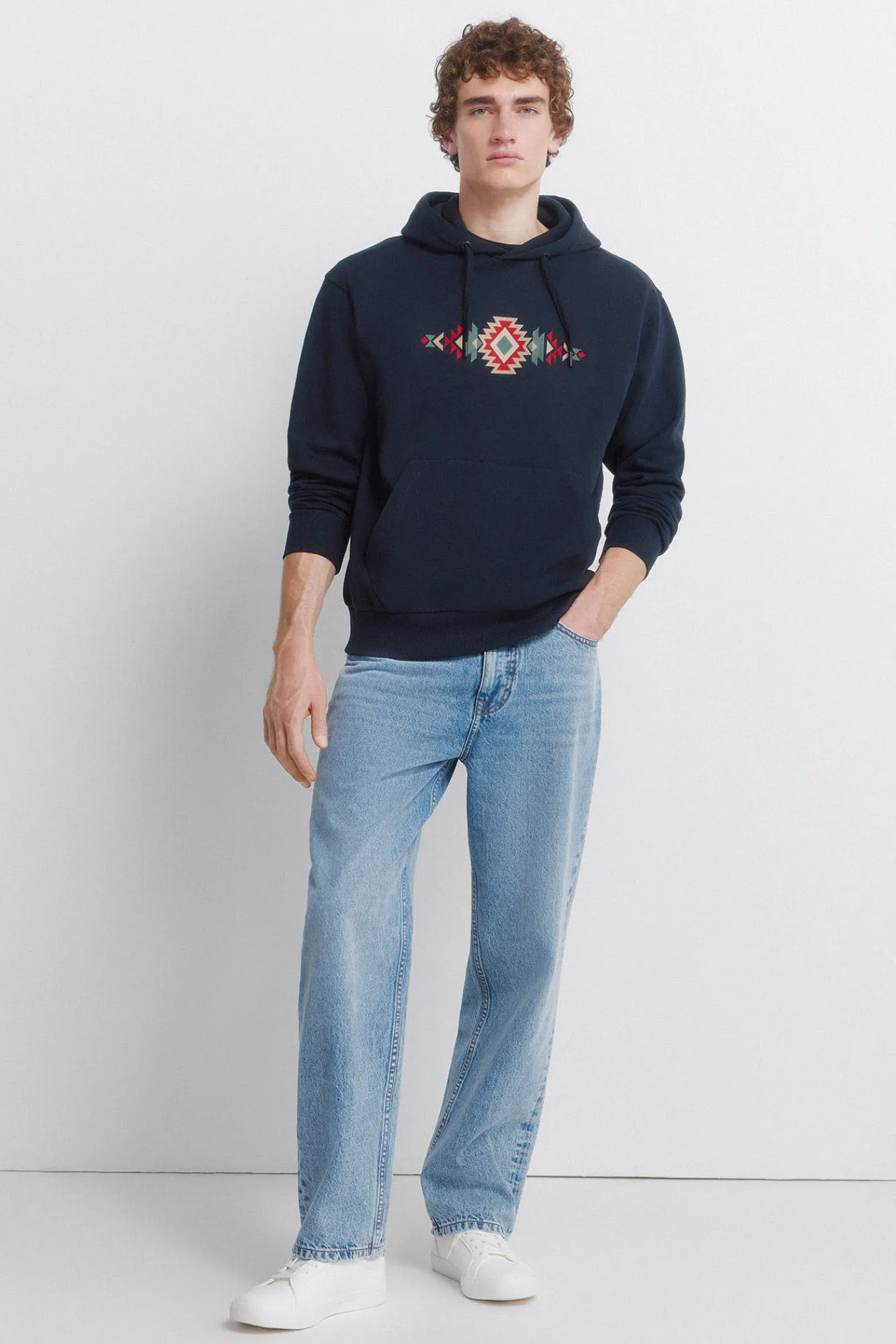 Clearance Springfield Sweat-shirt ethnique bleu
