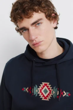 Clearance Springfield Sweat-shirt ethnique bleu