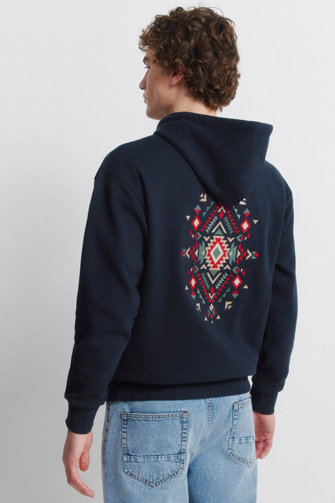 Clearance Springfield Sweat-shirt ethnique bleu