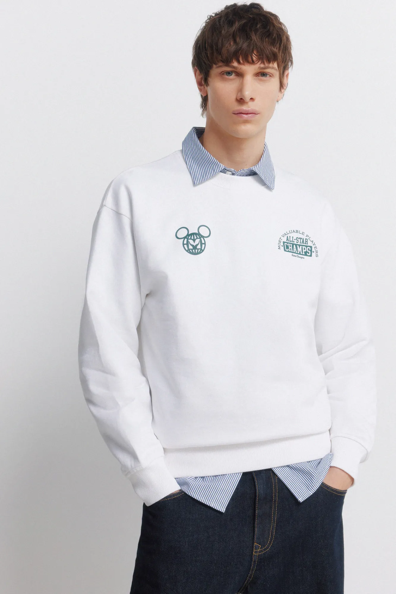 Outlet Springfield Sweat-shirt Mickey blanc