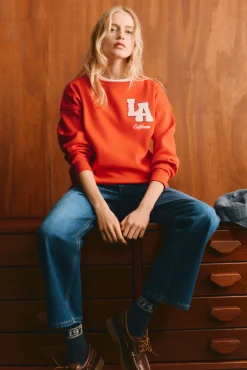 Sale Springfield Sweat-shirt "L.A" rouge