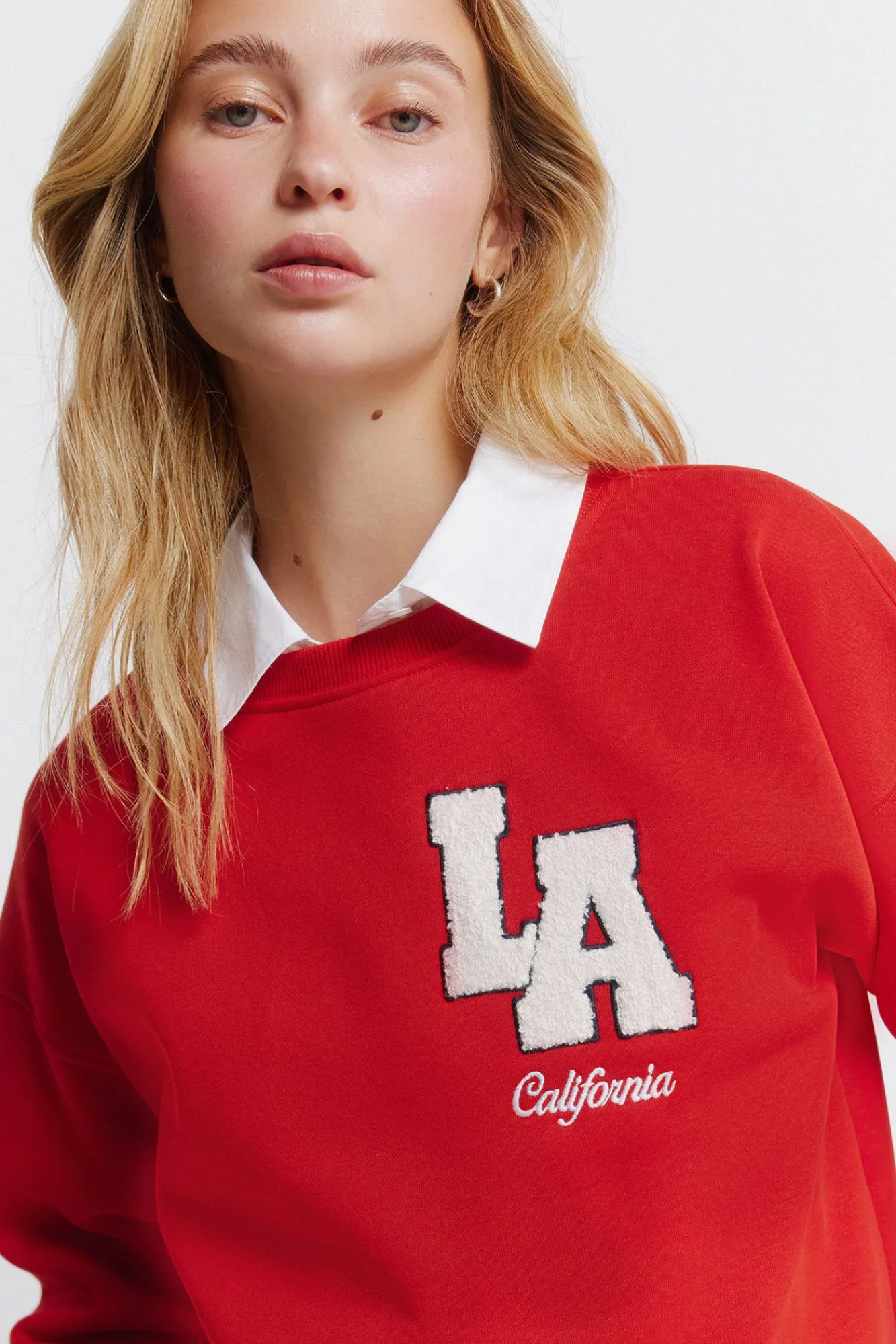 Sale Springfield Sweat-shirt "L.A" rouge