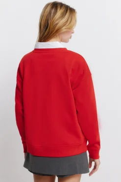Sale Springfield Sweat-shirt "L.A" rouge