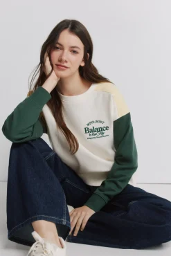Outlet Springfield Sweat-shirt tricolore marron
