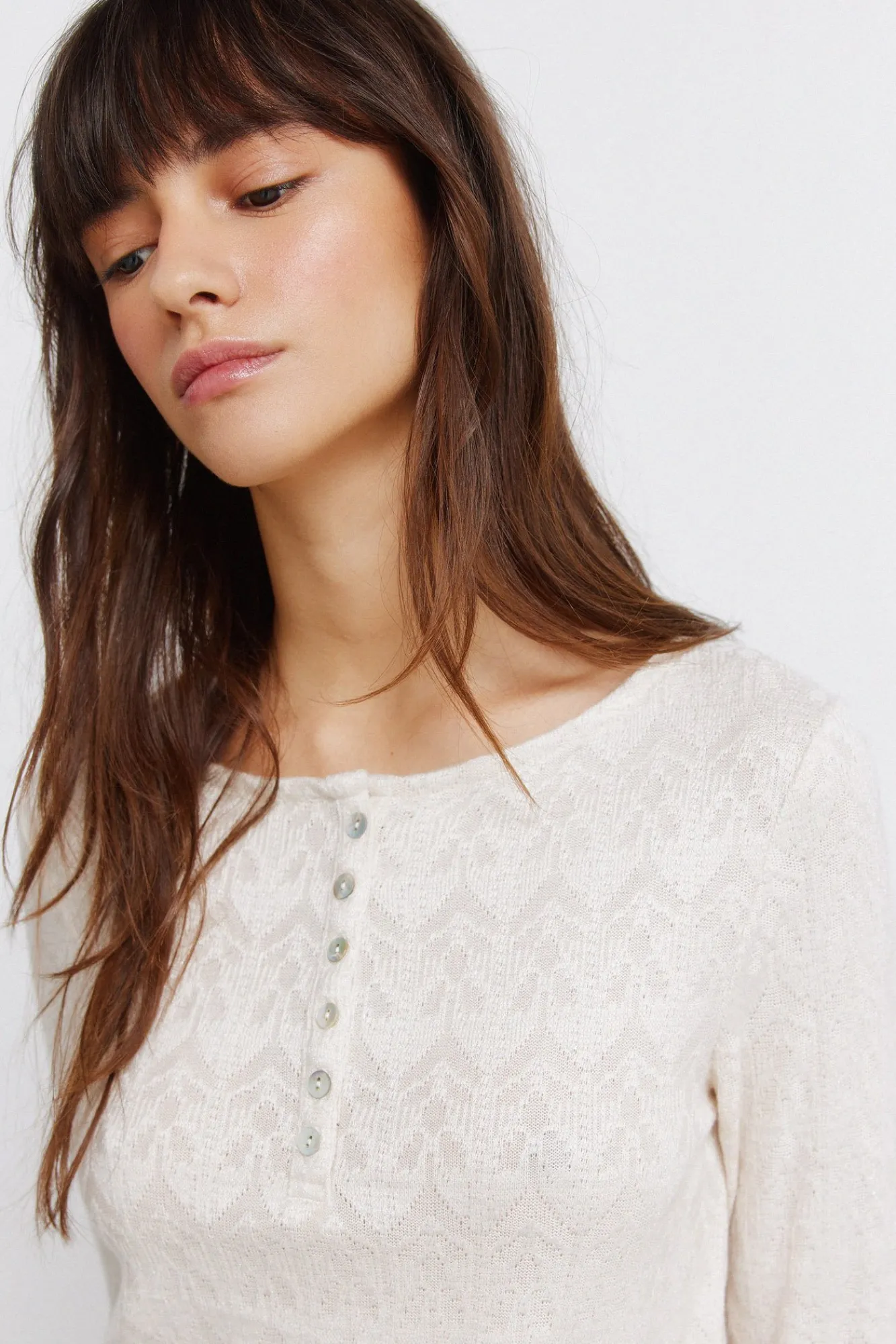 Outlet Springfield T-shirt à bords ondulés marron