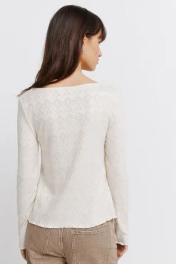 Outlet Springfield T-shirt à bords ondulés marron