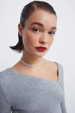 Sale Springfield T-shirt &agrave; d&eacute;collet&eacute; asym&eacute;trique gris