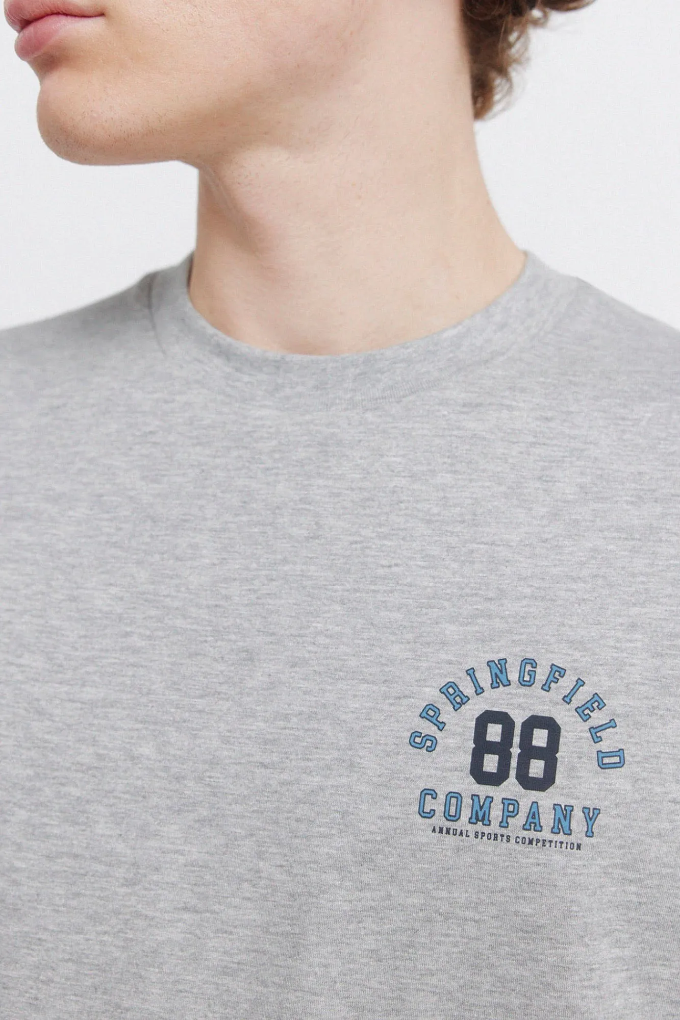 Hot Springfield T-shirt à logos chiné gris