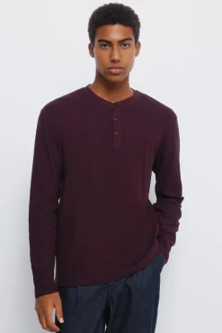 Springfield T-shirt à manche et col serafino rouge