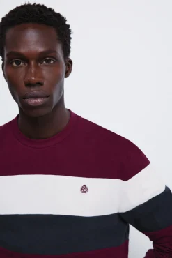 Online Springfield T-shirt &agrave; manche longues en piqu&eacute; d&eacute;coup&eacute; imprimé
