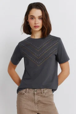 Hot Springfield T-shirt à manches courtes à clous