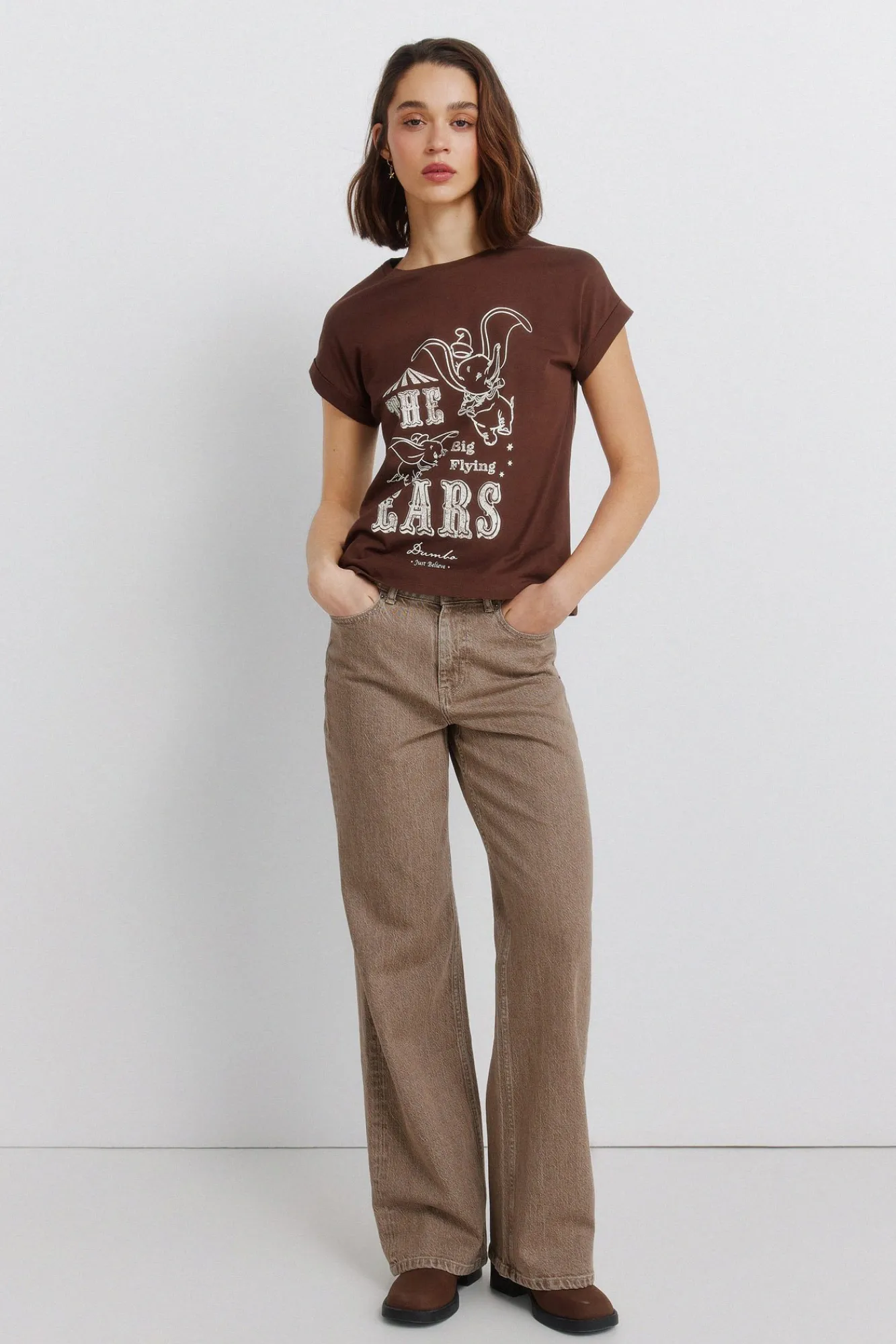 Discount Springfield T-shirt à manches courtes Disney marron