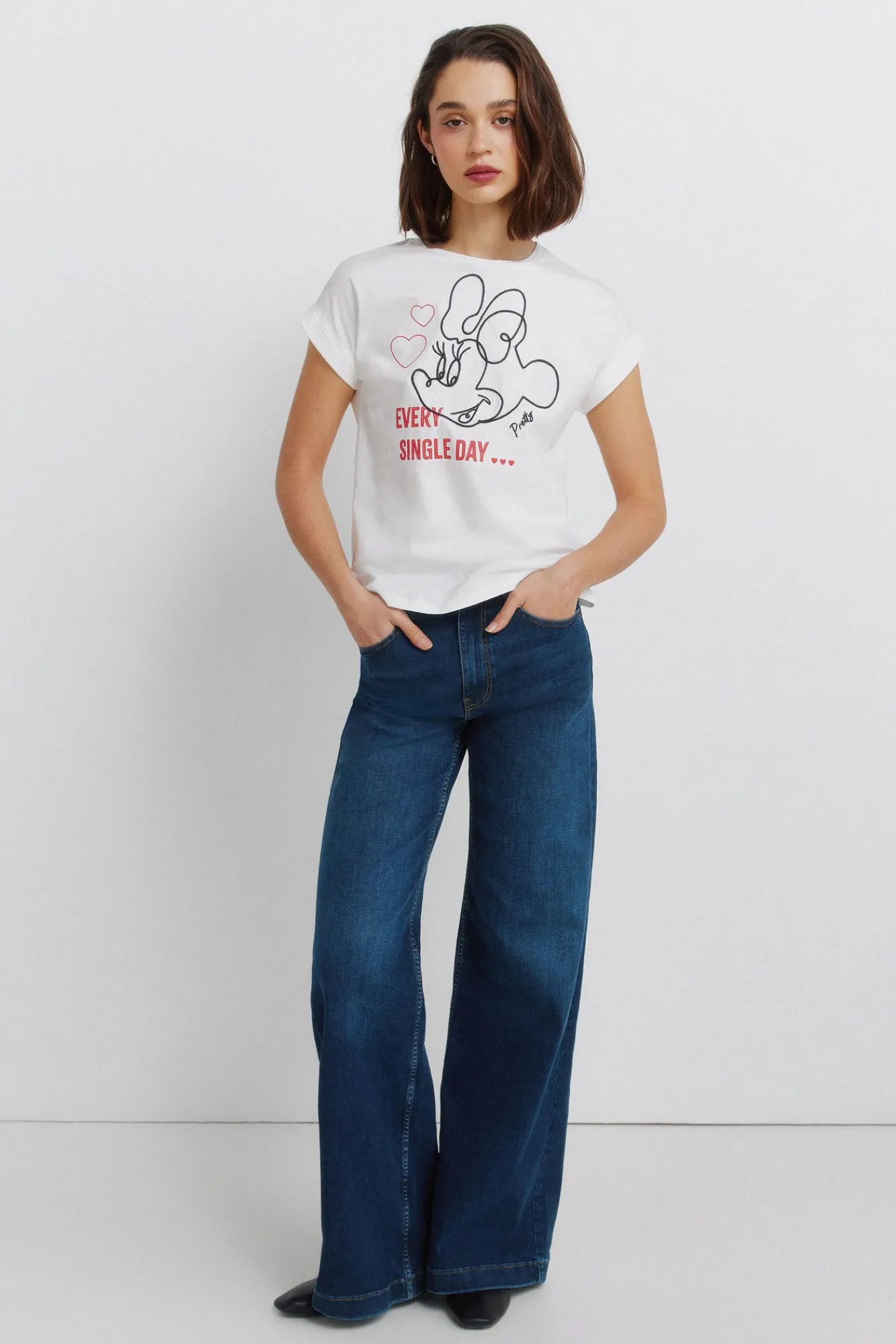 New Springfield T-shirt à manches courtes Disney beige