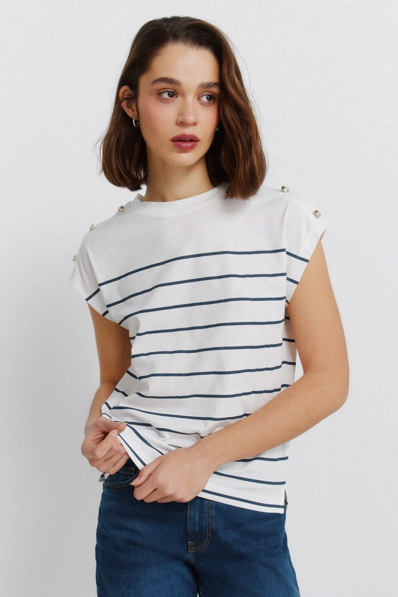 Clearance Springfield T-shirt à manches courtes à boutons