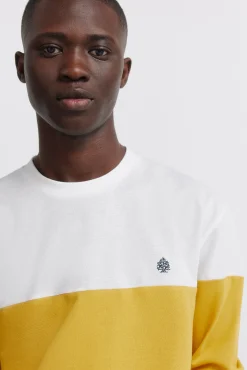 New Springfield t-shirt à manches longues en piqué à blocs beige