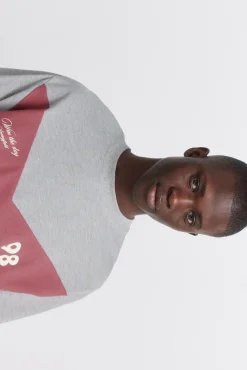 New Springfield T-shirt &agrave; manches longues en piqu&eacute; coupe gris