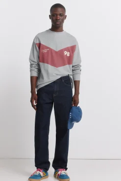 New Springfield T-shirt à manches longues en piqué coupe gris