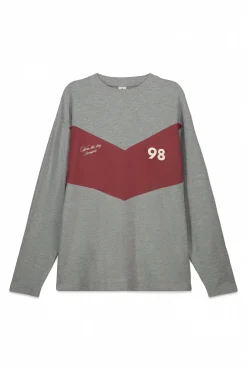 New Springfield T-shirt à manches longues en piqué coupe gris